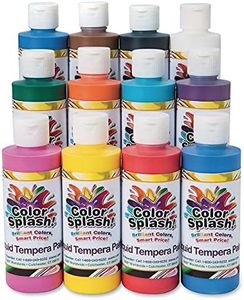 S&S Worldwide Color Splash! Liquid Tempera Bulk Paint, 12 Bright Colors, 8-oz Flip-Top Bottles, Great For Arts & Crafts, School, Classroom, Poster Paint, For Kids & Adults, Non-Toxic Set Of 12