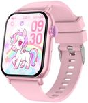 Smart Watch for Kids, 12 Puzzle Games HD Touch Screen Watches, Step Counter, Heart Rate and Sleep Monitor, Flashlight, Music Player,12/24 hr Educational Toys Birthday Gifts for Girls Ages 6-12 (Pink)
