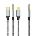 Aux Cable in Car, 3 in 1 Male to Male Auxiliary cable Compatible with iPhone/Samsung Galaxy/Huawei/GooglePixel for Car Home Stereo, Speaker etc 1.2M