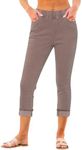 GRAPENT Trouser Jeans Western Womens Clothing Women's Clothes High Waisted Capris for Women Crop Pants Women's Wear To Work Pants & Capris Work Jeans for Women Color Cinnamon Brown - Acid Wash X-Large