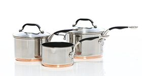 ProWare Copper Base Cookware Set of 3 (14cm, 16cm, 18cm Saucepans)