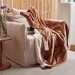 Gotcozy Heated Blanket Electric Throw 50''X60''- Soft Silky Plush Electric Blanket with 4 Heating Level & 3 Hour Auto Off Heating Blanket, ETL Certified Machine Washable (Biscuit)