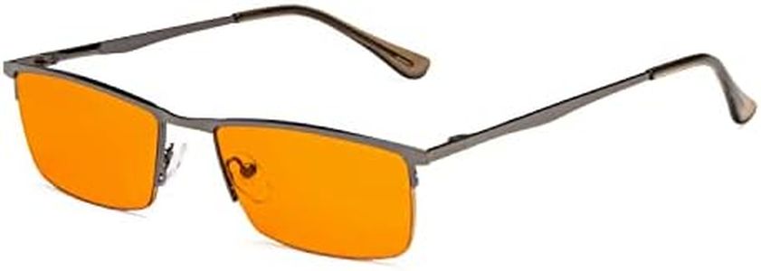 Eyekepper Blue Light Blocking Glasses Half-Rim Computer Readers-Nighttime Eyewear-Special Orange Tinted Glasses (Gunmetal, 1.00)