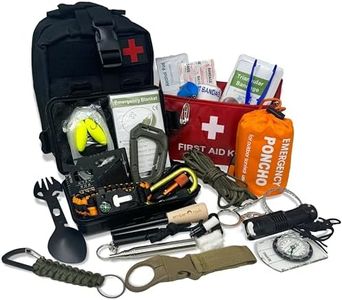 Emergency Survival Kit - 22 in 1 Outdoor Bushcraft Equipment - Molle Tactical Pouch - Camping Hiking Hunting Gear