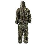 PELLOR Ghillie Suit, 3D Leaf Camouflage Uniform Gilly Suit, Ghillie Clothing Suits Tops Pants Jacket Hunting Paintball Airsoft Wildlife Photography Halloween Suits for Kid & Adult