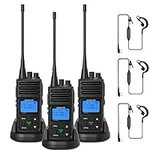 SAMCOM 2 Way Radios, FPCN30A Two Way Radios Long Range Rechargeable 5 Watts UHF Programmable Professional Handheld Radios Walkie Talkies with Group Call,1500mAh Battery and Earpieces,3 Packs
