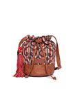 ASTRID Textured Sling Bag With Tassels For Girls (Medium size) (brown textured)