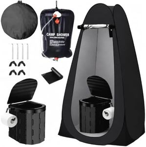 Portable Toilet Tent Kit with Privacy Tent & Camp Shower Bag Camping Toilet