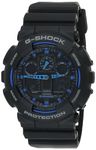 Casio G-Shock GA-100-1A2NDR Black & Blue Analog-Digital Dial Black Resin Strap Men's Watch Shock and 200M Water Resistant G271