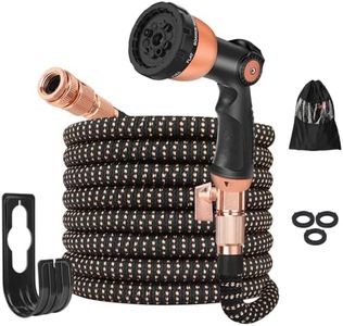 Expandable Garden Hose Pipe - 100ft Flexible Hosepipes for Garden with 3/4", 1/2" Solid Brass Fittings,Leakproof Expanding Water Pipe with 10 Modes Function Spray Gun