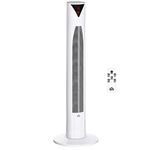 HOMCOM Freestanding Tower Fan Cooling for Home Bedroom with Oscillating, 4 Modes, 3 Speeds, 12h Timer, LED Sensor Panel, Remote Controller, White