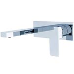 ZUKKI Copper Bathroom Sink Faucet Single Hole Wall Mounted Brass Basin Mixer Taps Basin Sink Mixer Tap Wall Taps Hot and Cold Spout Wall Faucet Bathroom Faucet Polished Chrome