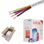 Cables Direct Online 500ft Stranded 22/4 Alarm CCA Cable for Low Voltage LED, Burglar System, Fire Detector, Security Station, Door Bell, 22AWG 4 Conductors Wire