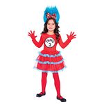 Girls Thing 1 Or 2 Tutu Dress Dr Seuss Cat In The Hat World Book Day Week Carnival TV Film Movie Cartoon Fancy Dress Costume Outfit (4-6 years)