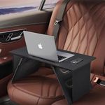 Laptop Stand for Bed Couch Lap Desk Car, Adjustable Foldable Portable for Eating, Work, Road Trips, Study, Reading, Writing, Notebook, I Pad, Cell Phone (Black, Standard)