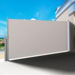 YITAHOME 118''X 78'' Retractable Side Awning Folding Privacy Screen Privacy Fence Waterproof UV-Resistant Privacy Awning Outdoor for Garden, Deck, Patio, Pools, Balcony, Beige