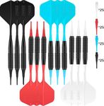 CyeeLife Plastic tip Darts Set 16g,Flights Don't Fall Off&Easy to Use&Durable Flights&Not Easy to Break,With Extra Soft Points