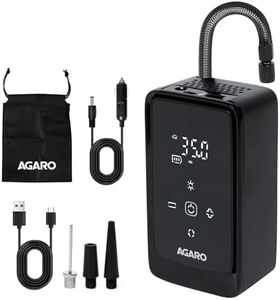 AGARO Atom Cordless Tyre Inflator, 150 PSI, 4500mAh Battery, Auto Shut-Off, Digital Display, LED Light, USB-C Charging, 12V DC Output, for Cars, Bikes, Balls & Inflatables