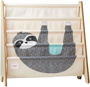 3 Sprouts Kids Book Rack - Bibliotheque Enfant - Space-Saving Bookshelf for Children's Room - Toddler and Baby Bookcase Storage, Sloth