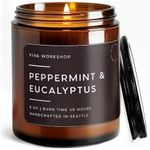 Peppermint & Eucalyptus Natural Soy Wax Scented Candle for Home – Crafted in USA – Relaxing Candle – Best Birthday Gift, Christmas Gift, Romantic & Anniversary Gift – Scented Candles for Women & Men