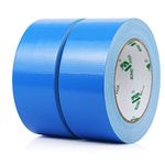 BOMEI PACK 2 Packs Blue Duct Tape 230mic thickness Reinforced Cloth Gaffer Tape 48mm x 30Y Waterproof for Pipeline duct Repairing,Heavy duty Sealing,Bundling,Strapping,labeling