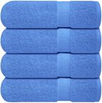 Infinitee Xclusives Premium Bath Towels for Bathroom Set of 4 (27x54 Inches), 100% Soft Ring-Spun Cotton Bathroom Towels (Eloquent Blue)