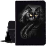 Case for iPad 9.7 5th/ 6th Gen (2017/2018)/ iPad Air 2/ Air 1, iPad Air Case, Lightweight Shock-Proof Bracket Case with Wake Up/Sleep Auto for iPad 9.7 inch 2018/2017 - Black Cat