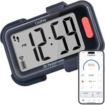 CoolFire - Clip-On 3D Pedometer Step Counter for Walking Steps, Miles & Calories | Works Alone or with Optional App | Accurate Indoor & Outdoor Fitness Tracker for Men, Women, Seniors (mat Black)