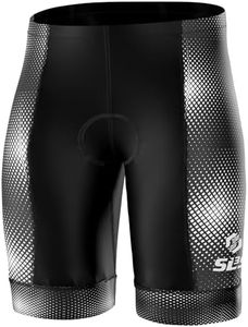 SLS3 Triathlon Shorts Mens – Tri Shorts Mens – 2 Pockets FRT – Designed by Athletes for Racing (White Blur, X-Large)