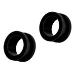 Decentraland 2 Pcs Black Acrylic Double Flared Ear Gauges Ear Plugs Tunnels Body Piercing Jewelry 1/2"(12mm)