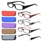 5 Pack Reading Glasses for Women Blue Light Blocking Fashion Spring Hinges Computer Readers Anti UV/Glare Eyeglasses (5 Mix, 1.5, diopters)