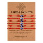 MANVEN 6 PCS Evil Eye Bracelets for Women Men Kabbalah 7 Knot Red String Bracelet Amulet Handmade Good Luck Protection Jewelry Gift for Family Lover Mother Daughter Friendship Gifts