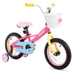 JOYSTAR 12 Inch Kids Bike for 2 3 4 Years Girls 12inch Toddler Girl Bike with Training Wheels and Coaster Brake for 2-4 Years Old Child 85% Assembled Pink