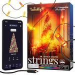 Twinkly Strings USB-C Candle 200 LED, Candle-Shaped LED Light String, Christmas Lights, RGB Multicolor LED Lights, Mappable LEDs, Compatible with Alexa, Google Home, USB-C Power, Green Wire, 12m