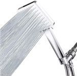 High Pressure Shower Head, Handheld Shower Head with Hose and Adjustable Bracket, 6 Spray Setting Showerhead, Chrome