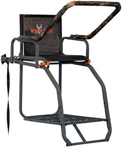 BIG GAME Striker XL Ladder Treestand 17.5 Foot Tall with Flip Back Seat, Padded Armrests, Deep Foot Platform, Ideal for Hunting and Shooting, Black