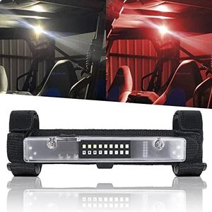 YCHOW-TECH UTV Interior Dome Light Universal Roll Bar Mount LED Cab Light UTV Light W/Switch Car Interior Light Roll Cage Utility Light Map Light for Polaris Can Am RZR Golf Trucks ATV - White/Red