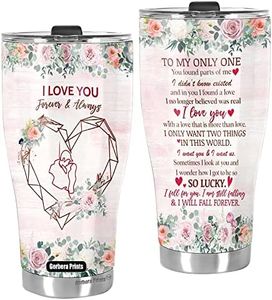 Gerbera Prints 30oz Tumbler With Lid - Wife Coffee Tumbler - Husband And Wife Travel Mugs - Pink Gifts For Women - Aniversity Gifts For Women - Wife Birthday Gifts From Husband