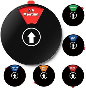 Status Spinner 6 Options Office Privacy Sign - Enhanced Do Not Disturb Rotating Door Hanger Sign, Out of Office Sign, 6 Inches Black