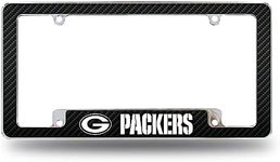 Rico Industries NFL Green Bay Packers Black 12" x 6" Chrome All Over Automotive License Plate Frame for Car/Truck/SUV