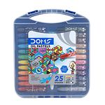 Doms 25 Shades Oil Pastels | Comes In Hard Plastic Case | Smooth Color Intermixing With Bright & Intense Colors | Free Pastel Holder, Sharpner & Scratching Tool Inside | Pack of 1