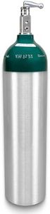 ResOne D Size Aluminum Medical Oxygen Cylinder 14.3 cf w/CGA-870 Toggle Valve (Empty Tank) Made in The USA