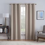 Eclipse Talisa Insulated Noise Reducing Blackout Grommet Window Curtains for Living Room (2 Panels), 37 in x 63 in, Linen