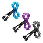 JLL® Skipping Rope 3m /10ft ADJUSTABLE Fitness Speed Rope Jump Boxing Exercise Gym Jumping Workout (Blue)