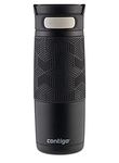 Contigo Stainless Steel Autoseal-Transit Travel Mug, 100% On-The-Go Spill-Proof and Leak Proof, Drinks Stay Hot Up to 5 Hours and Cold Up to 12 with Thermalock Vacuum Insulation, 470Ml, (Matte Black)