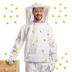 Hicarer 41 Pcs Halloween Beekeeper Costume Set Include 1 Beekeeper Suit 20 Felt Bee 20 Round Tape for Cosplay(Adults X-Large)