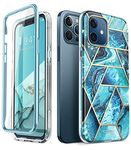 i-Blason Cosmo Series Case Cover for iPhone 12, iPhone 12 Pro 6.1 inch (2020 Release), Slim Full-Body Protective Case Cover with Built-in Screen Protector Ocean