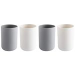 Cabilock 4PCS 300ML Toothbrush Mugs Toothbrush Toothpaste Cups Holder Bathroom Countertop Tumbler Cups (Grey and White for Each 2pcs)