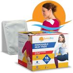 SunnyBay Adhesive Heat Patches for Neck, Knee, and Upper or Lower Back, Air-Activated Heat Pads for Menstrual Cramps, Stiffness, Sprains, and More, Stick to Clothing, 5x3 inches, 15 Count