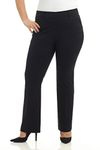 Rekucci Curvy Woman Ease into Comfort Barely Bootcut Plus Size Pant (16WSHORT,Black)